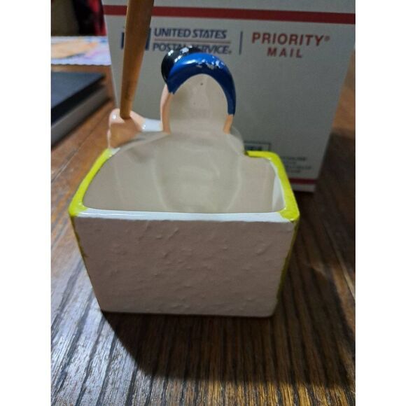 Vintage Napcoware Japanese Baseball Funny Ball in Mouth Planter Dish Decor C8222 - Picture 8 of 11